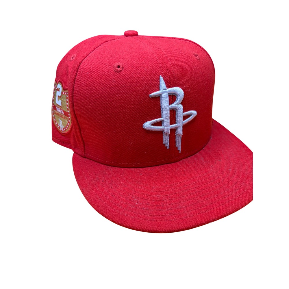 New Era 59FIFTY Houston Rockets 2 NBA Championships Fitted Hat Red 7 1/2 - Picture 11 of 11
